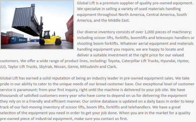 Global Lift Equipment Berkeley